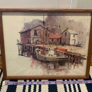 Artwork mid century ink & watercolor